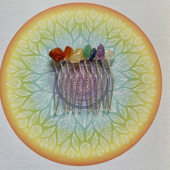 Mini Rainbow Chakra Hair Comb-Handcrafted NWT - Picture 1 of 2